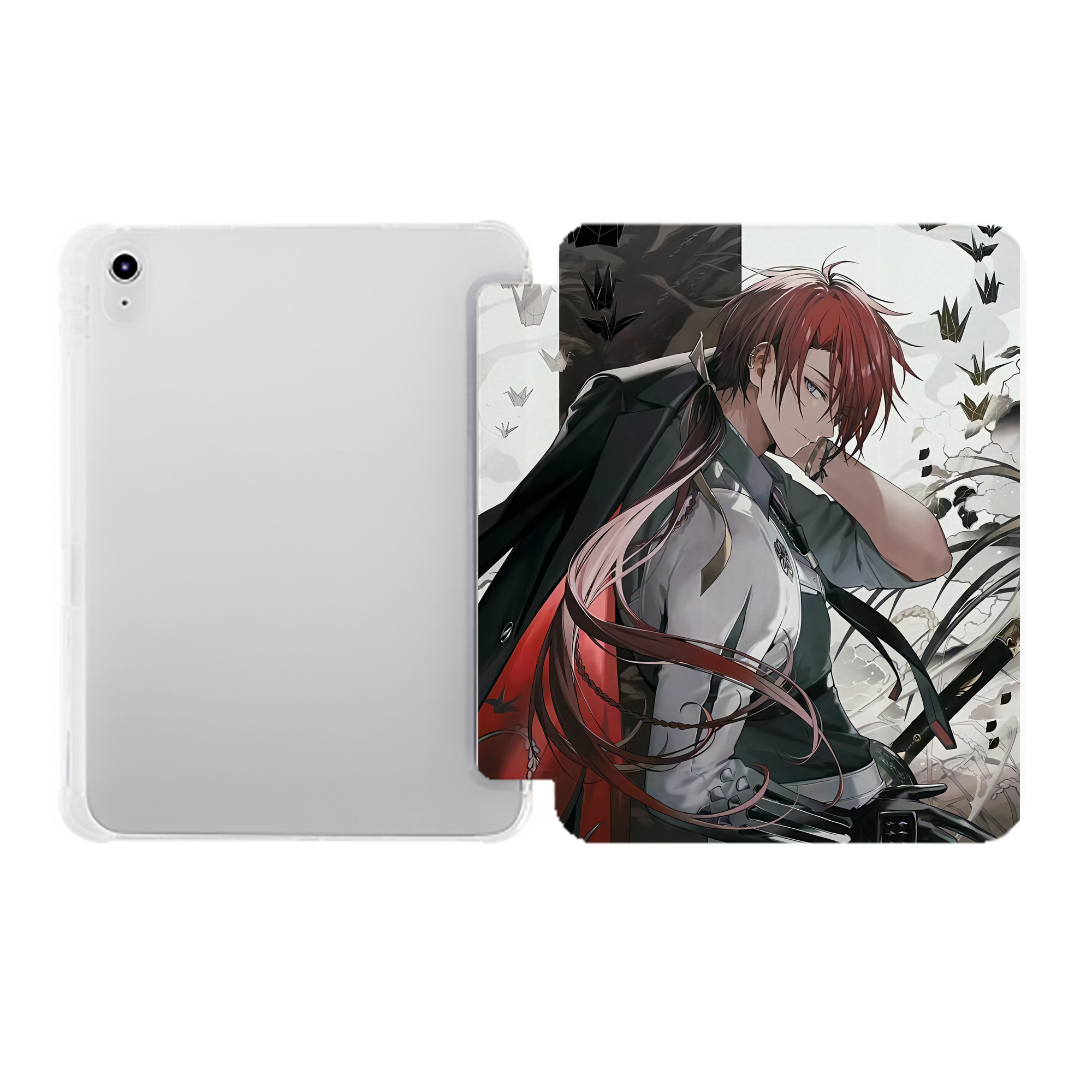 （画像用） 刀剣乱舞 Touken Ranbu IPad ケース ペン収納付き 三つ折りスタンド PUレザー×シリコン 対応機種9.5/10.5/10.9インチ